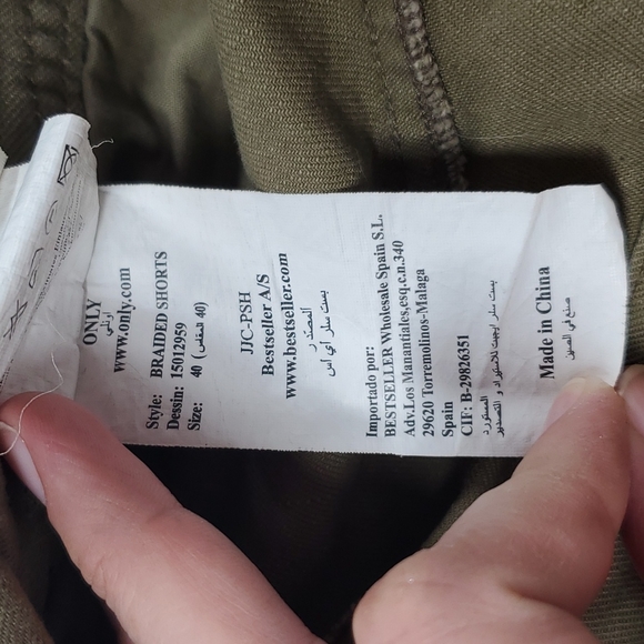 Only Limitless Foldover Army Sage Green Braided Belt Shorts - Picture 12 of 12